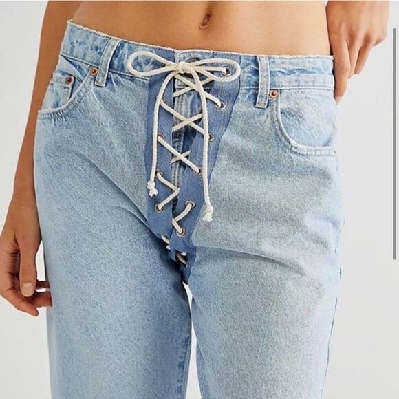 Free People x OneTeaspoon Laced Bandits Jeans Brand New Relaxed Straight Leg 26 - Picture 3 of 10